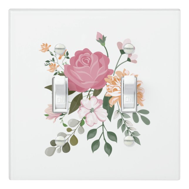 Watercolor flowers light switch cover (In Situ)
