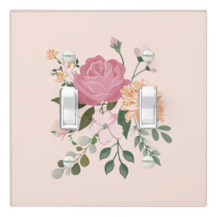 Watercolor flowers light switch cover