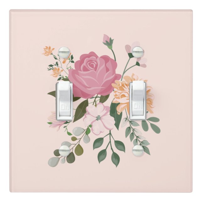 Watercolor flowers light switch cover (In Situ)