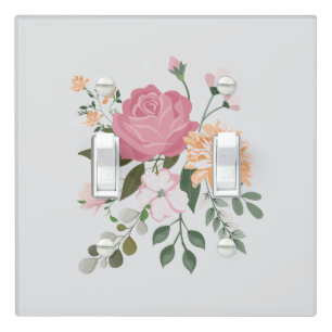 Watercolor flowers light switch cover