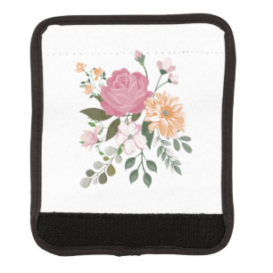 Watercolor flowers luggage handle wrap