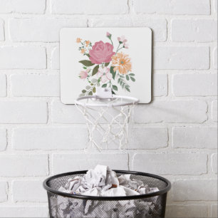 Watercolor flowers mini basketball hoop
