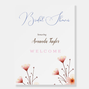 Watercolor Flowers Minimal Bridal Shower Foam Board
