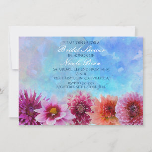 Watercolor Flowers Modern Floral Bridal Shower Invitation