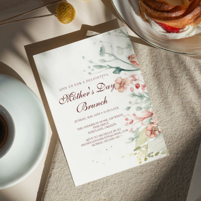 Watercolor Flowers Mother's Day Brunch Invitation (Creator Uploaded)
