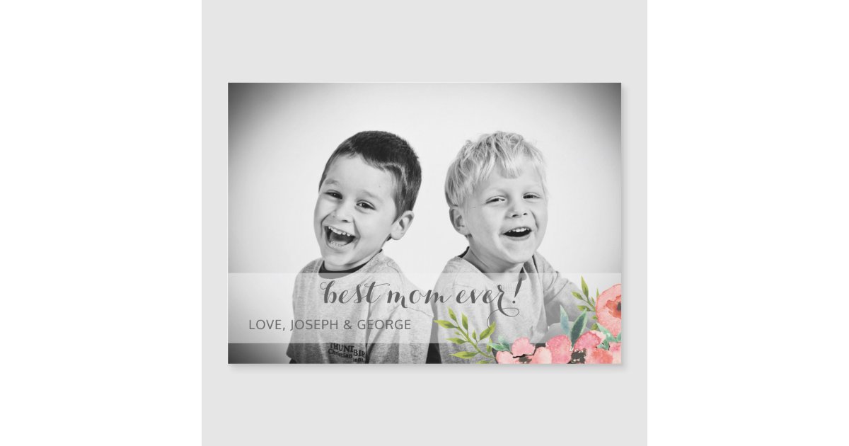 Watercolor Flowers Mothers Day Photo Card | Zazzle