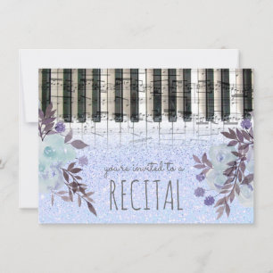watercolor flowers music recital invitation
