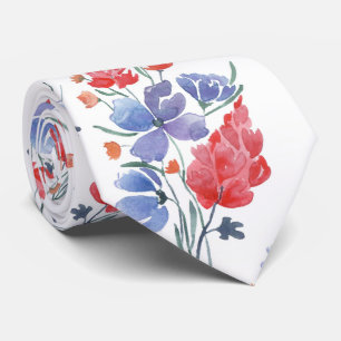 Watercolor, flowers. neck tie