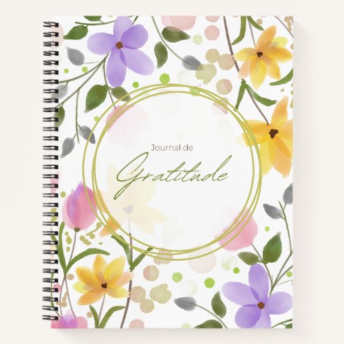 Watercolor Flowers Notebook for Daily Reflection