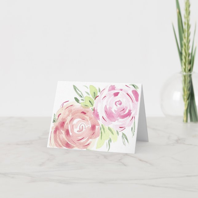 watercolor flowers notecard (Front)