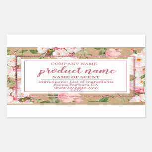 Watercolor flowers on kraft paper labels