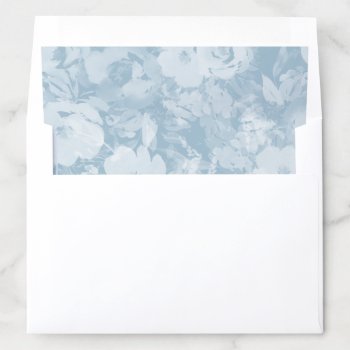 Watercolor Flowers Pastel Blue Wedding Envelope Liner by BanterandCharm at Zazzle