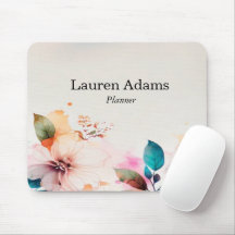 Watercolor flowers pastel colors custom name