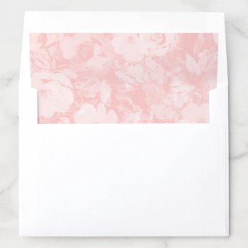 Watercolor Flowers Pastel Pink Wedding Envelope Liner by BanterandCharm at Zazzle