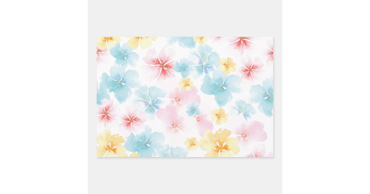 Watercolor Floral Pretty Daffodil Flower Bloom Tissue Paper Gift