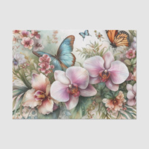 Watercolor Flowers pastels colors vintage orchis Tissue Paper