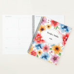 Watercolor flowers pattern personal garden planner<br><div class="desc">Watercolor flowers pattern personal garden Planner.
You can personalize it and add your own text and year.</div>