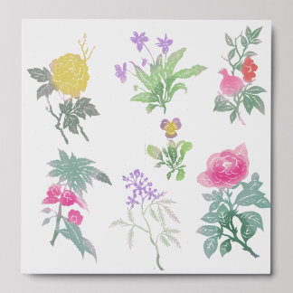 Watercolor flowers peel and stick photo tile
