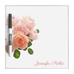Watercolor Flowers Personalized Template Elegant Dry Erase Board