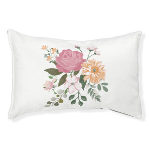 Watercolor flowers pet bed