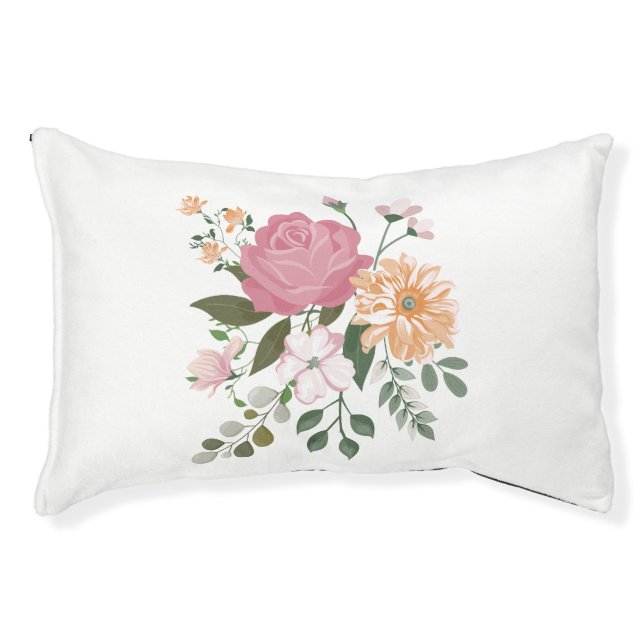 Watercolor flowers pet bed (Front)