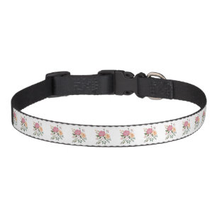 Watercolor flowers pet collar