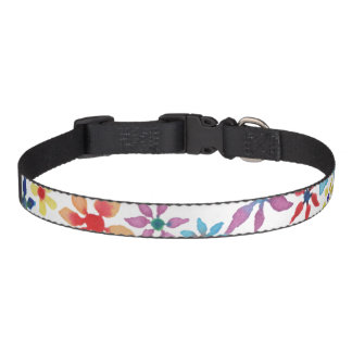 Watercolor Flowers Pet Collar