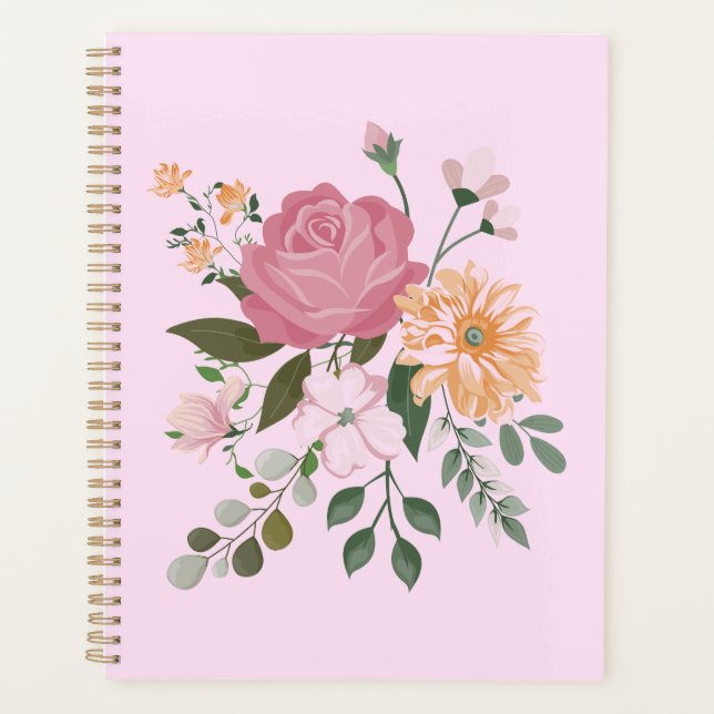 Watercolor flowers planner (Front)