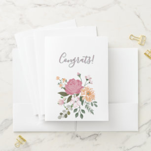 Watercolor flowers pocket folder