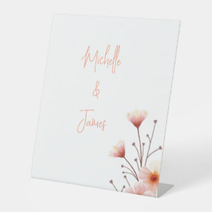 Watercolor Flowers Professional Trendy Pedestal Sign