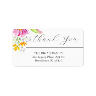 Watercolor Flowers Return Address Labels