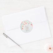 Watercolor Flowers Romantic Wedding Classic Round Sticker (Envelope)