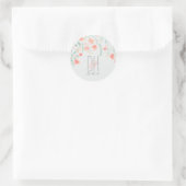 Watercolor Flowers Romantic Wedding Classic Round Sticker (Bag)