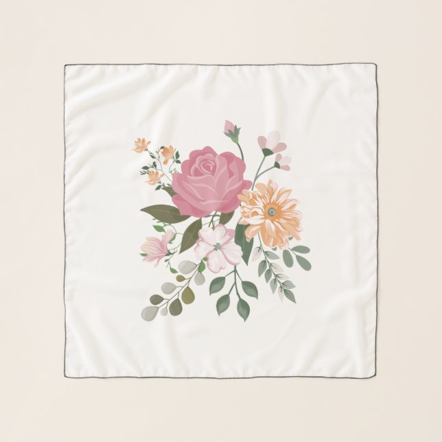 Watercolor flowers scarf (Front)
