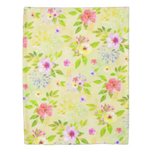 Watercolor Flowers seamless pattern I + your ideas Duvet Cover
