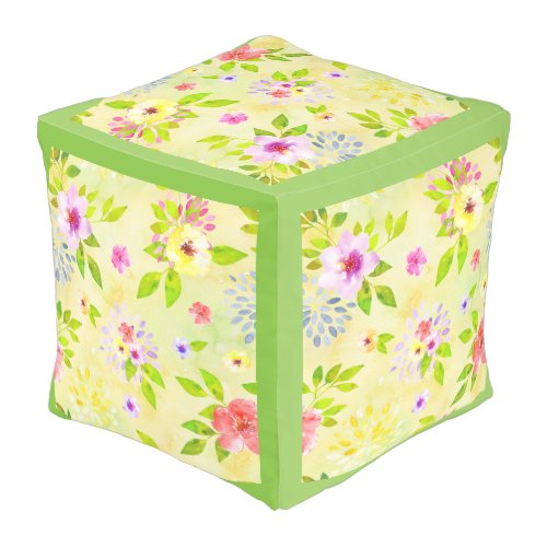 Watercolor Flowers seamless pattern I  your ideas Outdoor Pouf