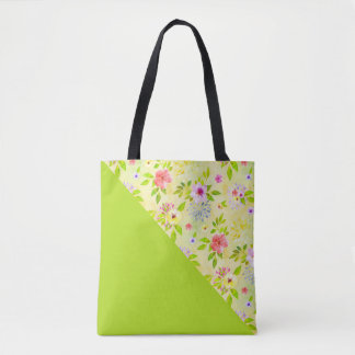 Watercolor Flowers seamless pattern I + your ideas Tote Bag
