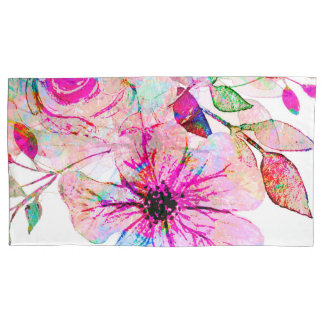 Watercolor flowers Single Pillowcase, King Size Pillow Case