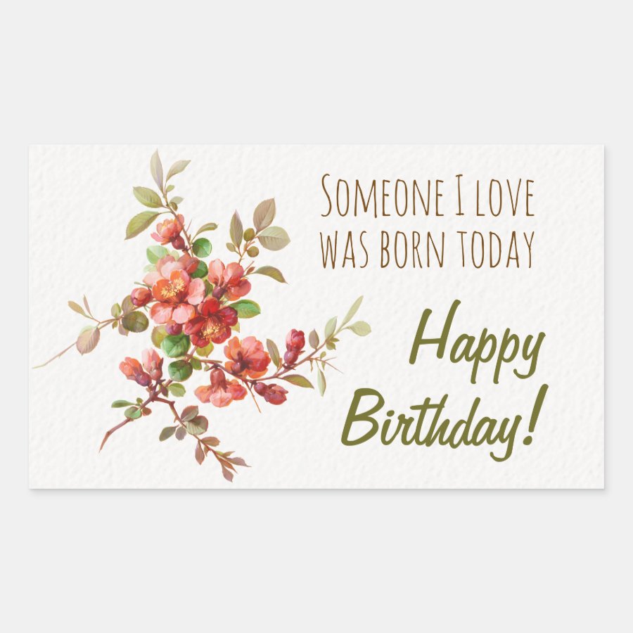 Watercolor flowers Someone I love Birthday