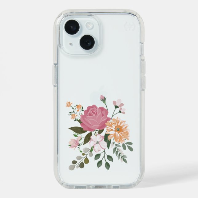 Watercolor flowers speck iPhone case (Front (Blue))