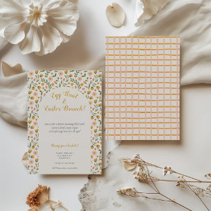 Watercolor Flowers Spring Easter Brunch Egg Hunt Invitation