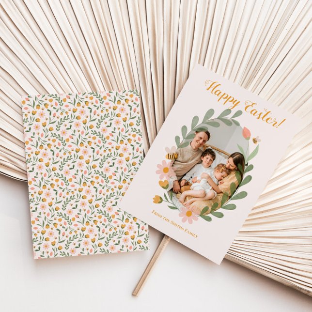 Watercolor Flowers Spring Easter Holiday Card (Creator Uploaded)