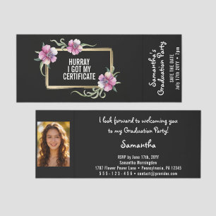 Watercolor Flowers - Stylish Golden Frame Art 16 Raffle Tickets
