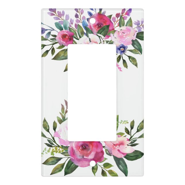 Watercolor Flowers Switch Cover (Front)