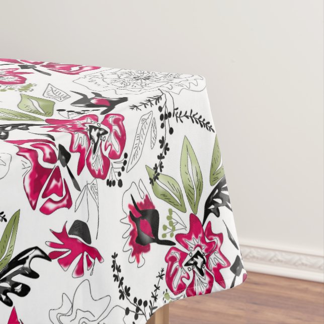 Watercolor flowers tablecloth (In Situ)