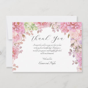 Watercolor Flowers Thank You Card