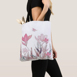 Watercolor Flowers Tote Bag – Floral Hand-Painted 