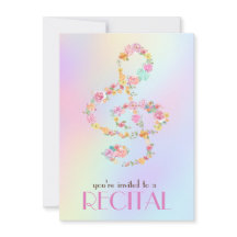 watercolor flowers treble clef