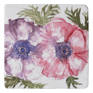 Watercolor flowers trivet