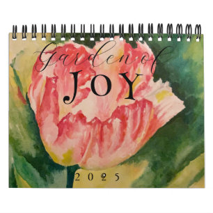 Watercolor Flowers Two Page 12-Month Calendar